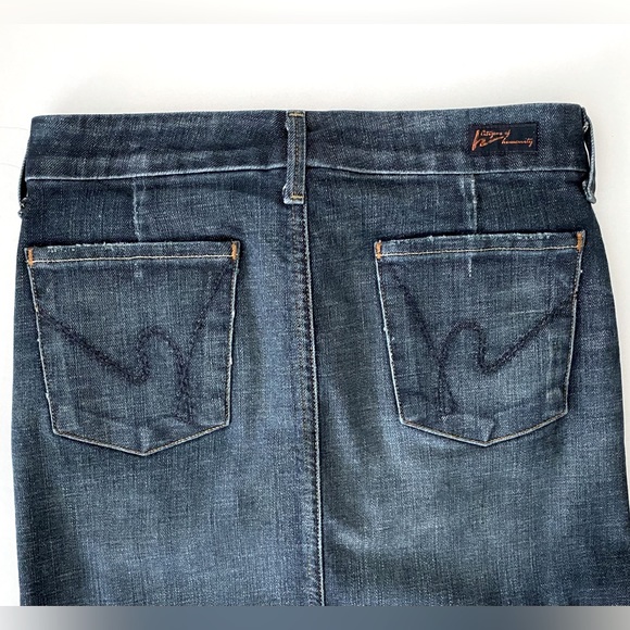 CITIZENS OF HUMANITY SOPHIA BLUE DENIM KNEE LENGTH JEAN PENCIL SKIRT SIZE 26 - Picture 10 of 12